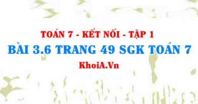 Bài 3.6 trang 49 SGK Toán 7 tập 1 Kết nối tri thức